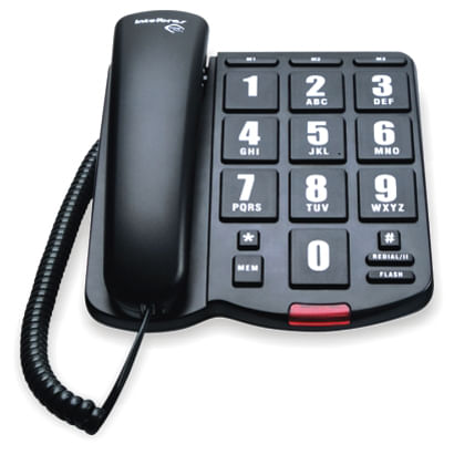 Telefone Fixo Tok Fácil Teclas Grandes Preto Intelbras - 1