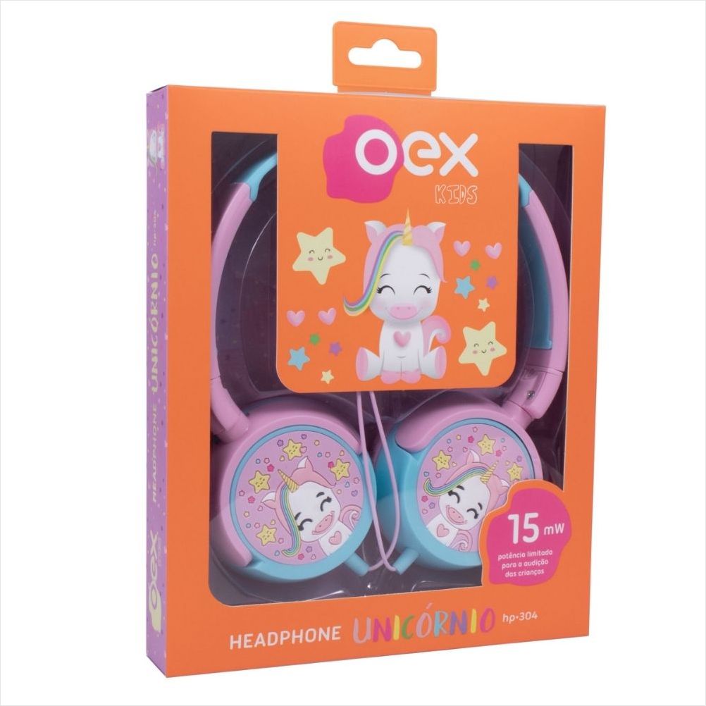 Fone De Ouvido Infantil Fones Giratorios Oex Kids Unicornio Hp304 - 85Db Rosa - 2