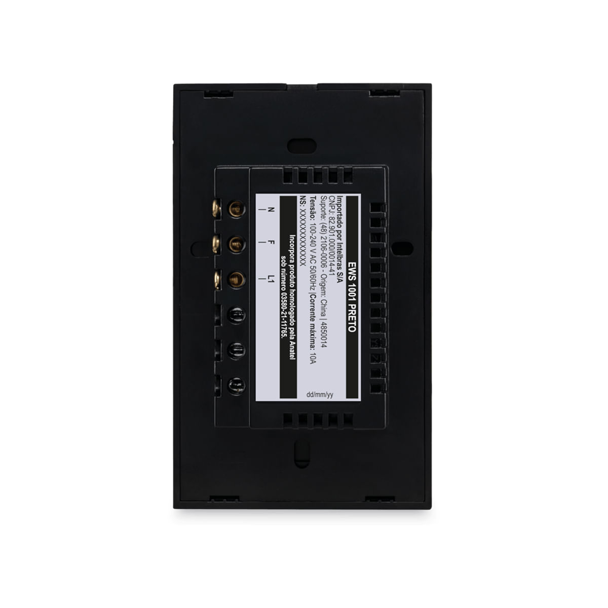 Interruptor Touch Wi-Fi 1 Tecla Preto EWS 1001 INTELBRAS - 2