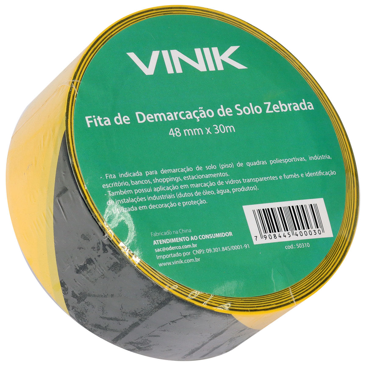 Fita Demarcação Solo Zebrada 48mm x 30m VINIK - 1