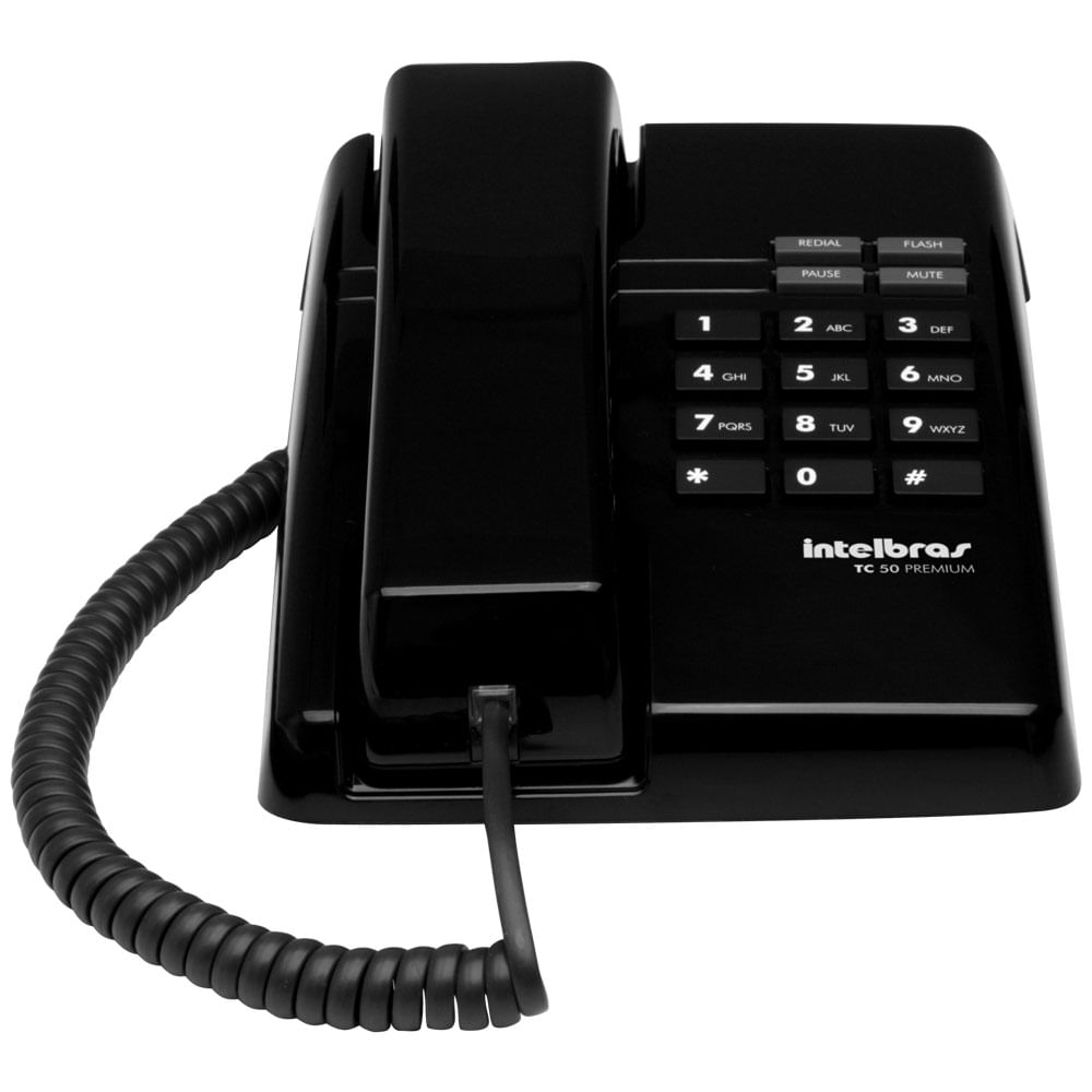 Telefone TC50 Premium Preto Flash Redial Mute INTELBRAS - 1