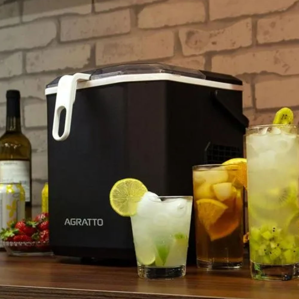 "Máquina de Gelo Preta 12Kg 100W 220V 60Hz Agratto	" - 3