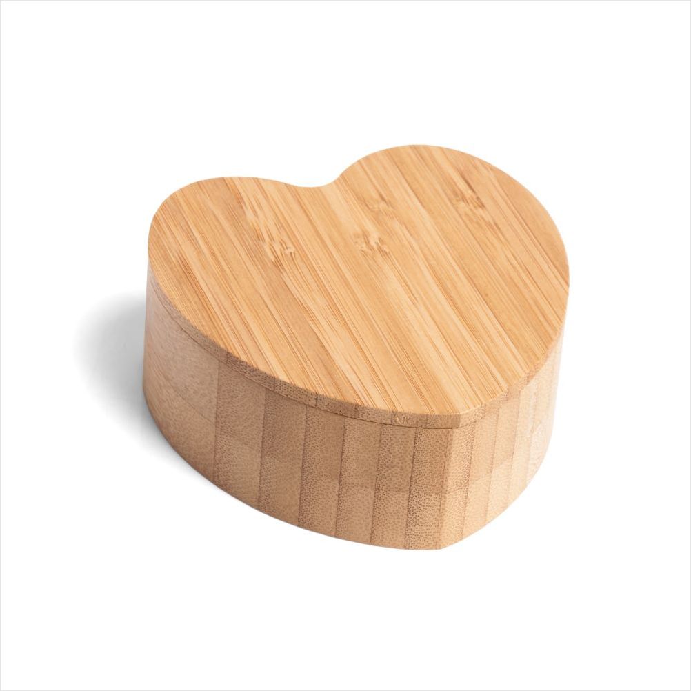Porta Objetos Em Bambu Com Formato De Coração Welf - 1