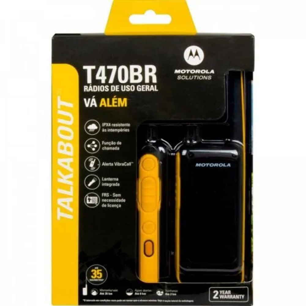 Rádio Comunicador Talkabout Motorola T470BR 35km Amarelo/Preto PAR / 2 - 13